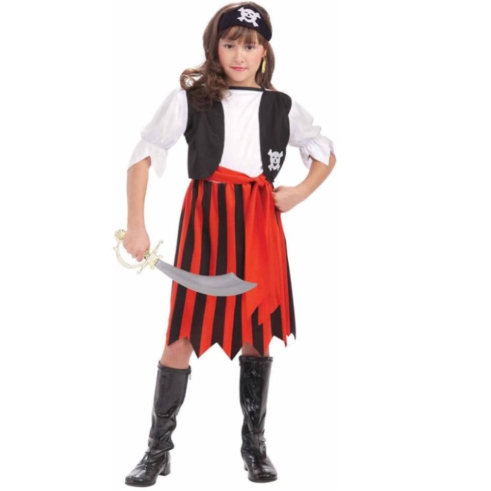 Girls PRETTY PIRATE Halloween Costume Size Sm 4/6 Dress Sash Headband  NIP